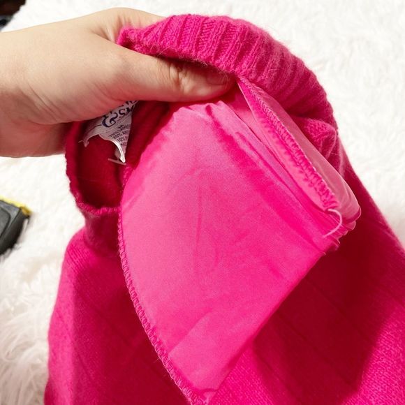 M Vintage Lambswool Angora Blend Hot Pink Sweater Deadstock - Picture 6 of 11